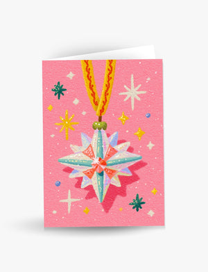 Retro Star Ornament Christmas Card