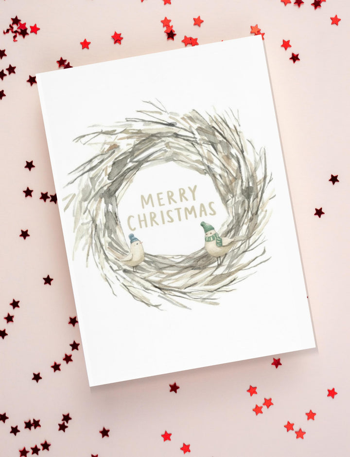 Watercolor Christmas Wreath Card