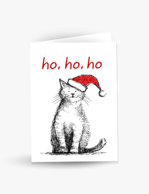 Ho, Ho, Ho Holidays Cat Card