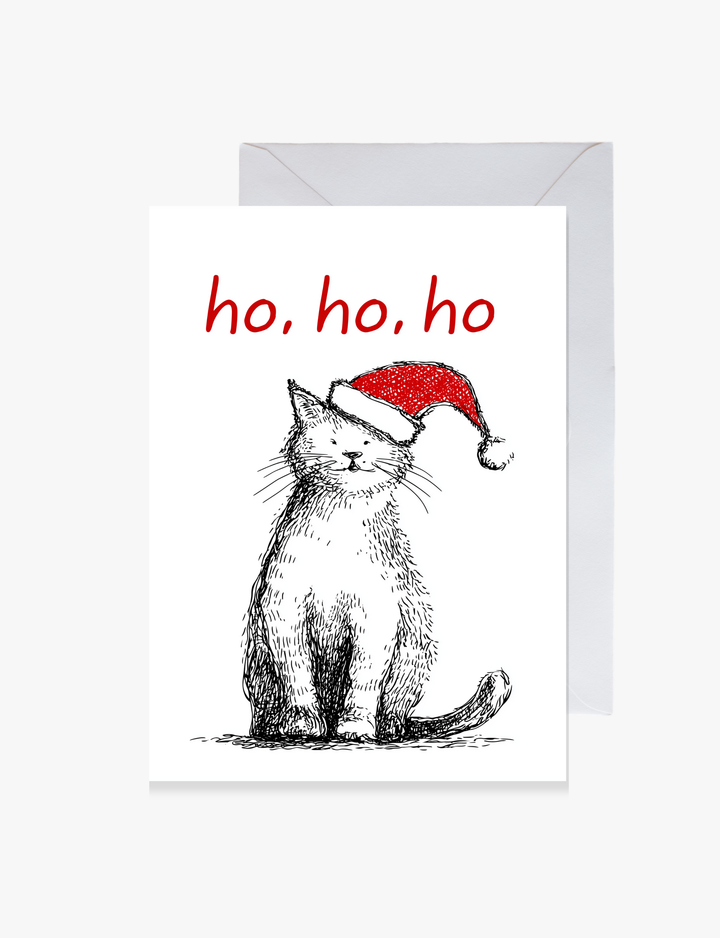Ho, Ho, Ho Holidays Cat Card
