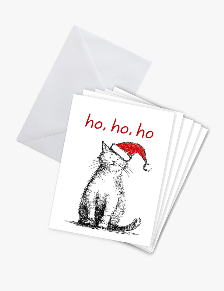 Ho, Ho, Ho Holidays Cat Card