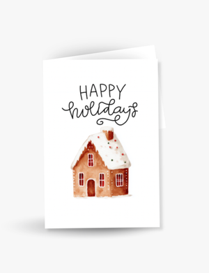 Happy Holidays Gingerbread House Card