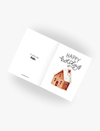Happy Holidays Gingerbread House Card