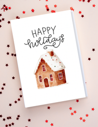 Happy Holidays Gingerbread House Card