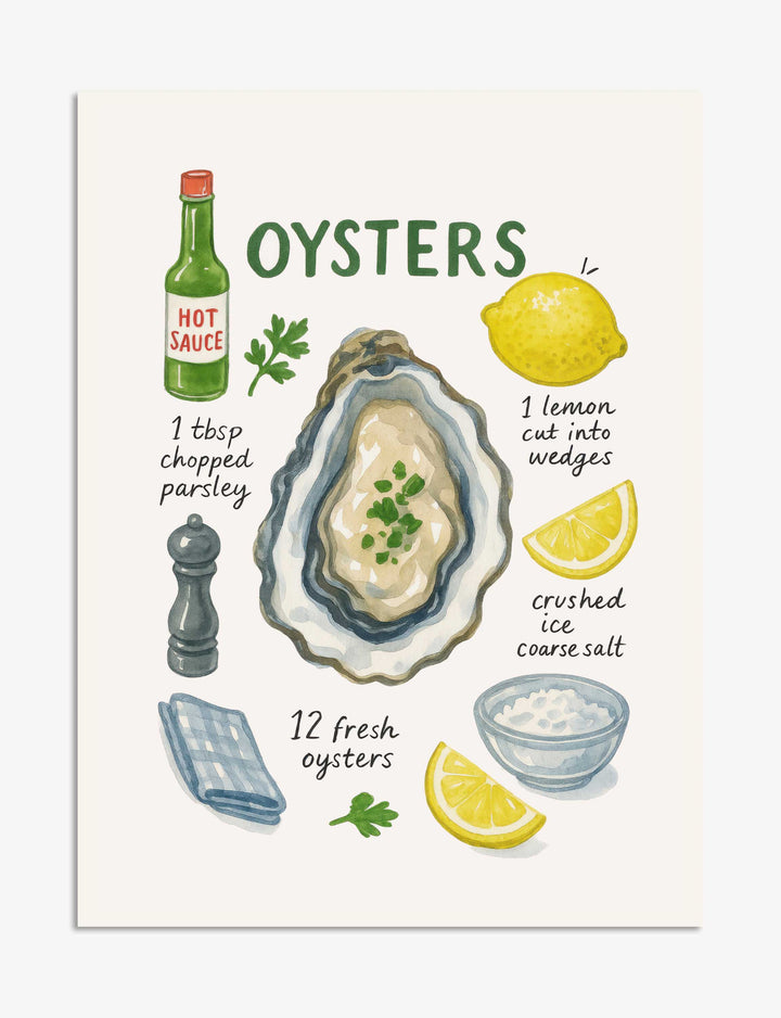 Poster oesters met citroen