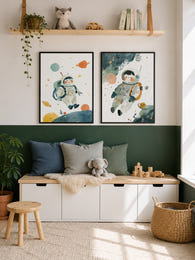 Astronauts Kids Gallery Wall Art Print Set