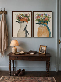 Botanical Birds Gallery Wall Art Print Set