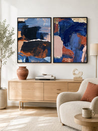 Maximalist Blue Abstract Gallery Wall Art Print Set