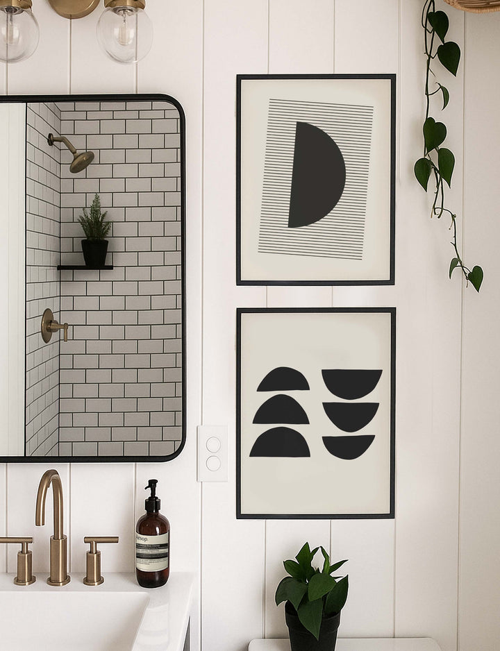 Minimal Shapes Gallery Wall Art Print Set