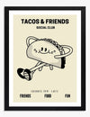 Tacos And Friends Social Club Retro-Food-Küche Kunstdruck