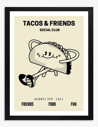 Impression d'art rétro de cuisine du Tacos And Friends Social Club