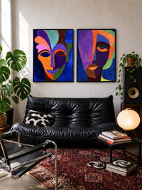 Abstract Faces Gallery Wall Art Print Set