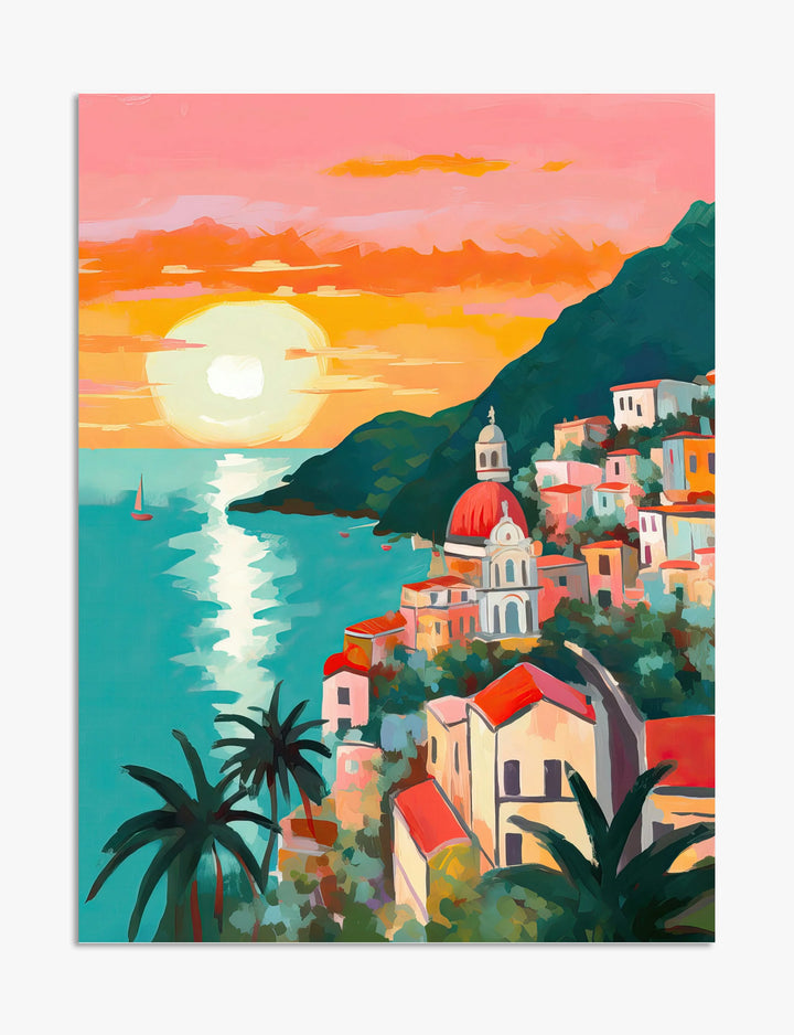 Amalfi Coast View Gallery Art Print Set