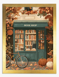 Affiche charme de librairie d'automne