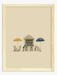 Poster zonnige strandbar