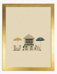 Poster zonnige strandbar