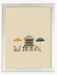 Poster zonnige strandbar