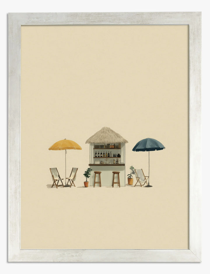 Poster zonnige strandbar