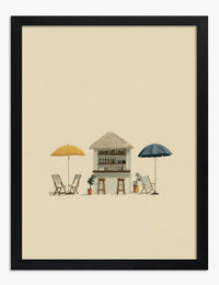 Poster zonnige strandbar
