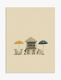 Poster zonnige strandbar