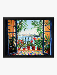 Matisse Inspired Balcony View Art Print Black