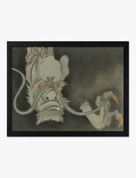 Ryu Dragon by Kamisaka Sekka Art Print Black