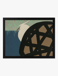 White Heron by Kamisaka Sekka Art Print Black