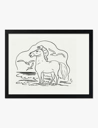 Leo Gestel’s Coastal Horse Art Print Black