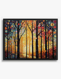 Gustav Klimt Forest Glow Canvas Print Black