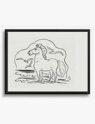 Leo Gestel’s Coastal Horse Canvas Print Black