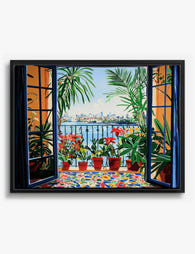 Matisse Inspired Balcony View Canvas Print Black