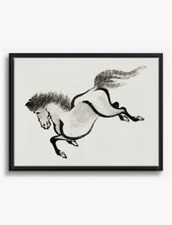 Hokusai Horse Study Canvas Print Black