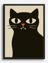 Charming Black Cat Canvas Print Black