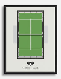 Modern Padel Court Chic Canvas Print - Black