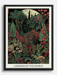 Enchanted Botanical Escape Canvas Print Black