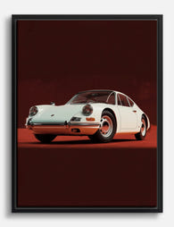 Classic White Coupe Elegance Canvas Print Black