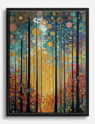 Klimt Inspired Spring Forest Canvas Print Black
