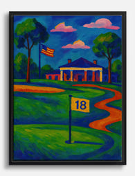 Matisse Inspired Golf Course Canvas Print Black