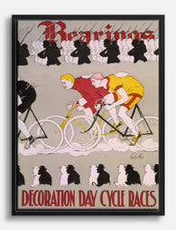Vintage Cycle Race Poster Canvas Print Black