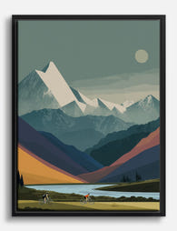 Mountain Ride Escape Canvas Print Black
