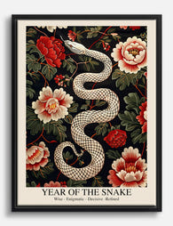 Elegant Zodiac Snake Canvas Print Black