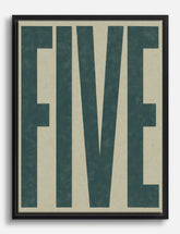 Bold Five Statement Canvas Print Black