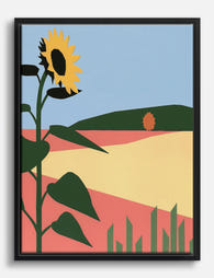 Sunflower Serenity Canvas Print Black