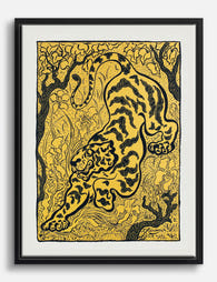 Tiger in the Jungle by Paul Ranson Canvas Print Black