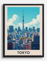 Tokyo Skyline Dream Canvas Print Black