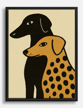 Stylish Canine Companions Canvas Print Black