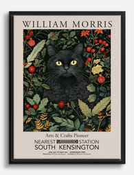 William Morris Black Cat Canvas Print Black