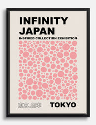 Infinity Japan Dots Canvas Print Black