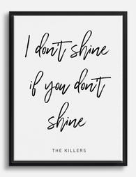 Shine Together Lyrics Canvas Print Black
