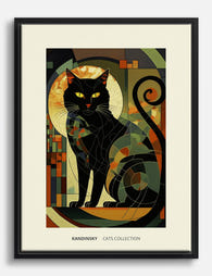 Kandinsky Cat Vibe Canvas Print Black
